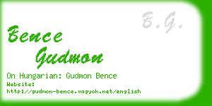 bence gudmon business card